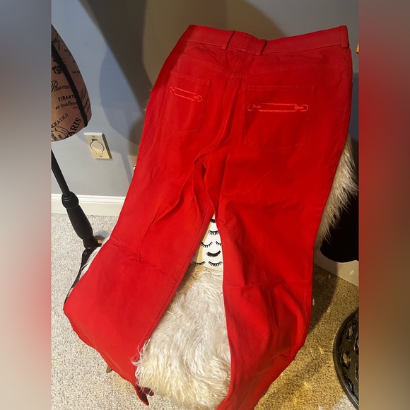 🌹St. John Collection Red/Orange Bright 80% Cotton Pant - Picture 7 of 7